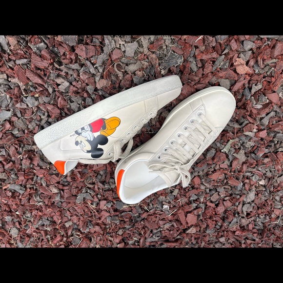 Gucci, Disney Mickey Mouse Ace Low Top Sneaker, Ivory, Orange, (8.5 M, 10 W) - Picture 11 of 15